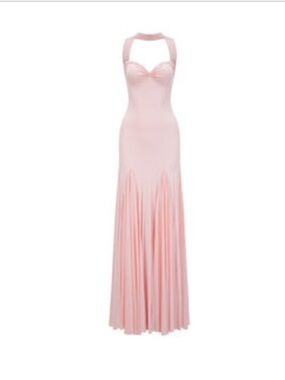 Blush Halter Sweetheart Maxi Dress